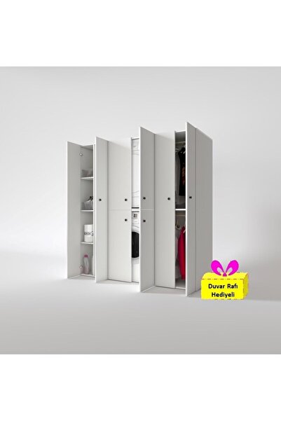 Kenzlife Çamaşır-Kurutma Makinesi Dolabı Ve Giysi Dolabı Suyuti Sol Byz 180*170*60 + Tekli Duvar Rafı Hediye