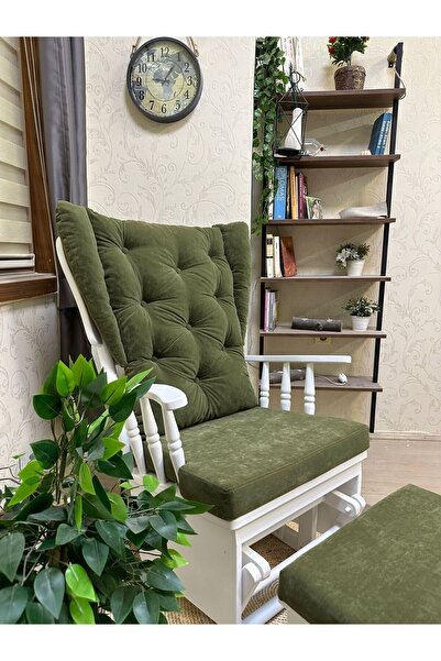 Asedia Mama Puflu Lake Yeşil Minderli Sallanan Sandalye Emzirme Koltuğu Babalar Günü Hediyesi