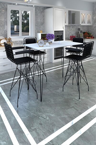 Kenzlife Knsz Masa Sandalye Takımı Hem105Zengin Byzsyh 100*070 4 Sandalye Syh...