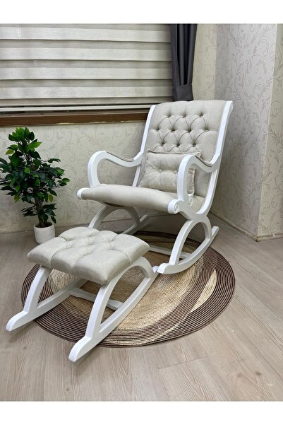 Asedia Rustik Lake Krem Sallanan Sandalye Dinlenme Emzirme Baba Tv Okuma Baba...