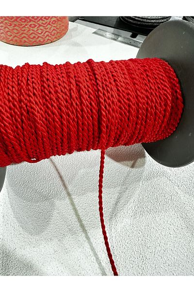 paşateks since 1995 şekil Red Twisted Cord - 5 Meters