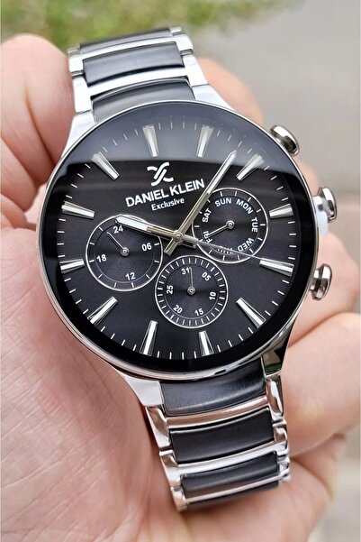 Daniel Klein Black Silver Color Adjustable Lanyard Inner Gauges Men Wrist Wat...