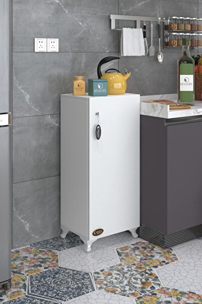 Kenzlife Mutfak Dolabı Zehra 108*030*032 Byz Kilitli Ayaklı Banyo Evrak Ofis Kitaplık Ayakkabılık Kiler