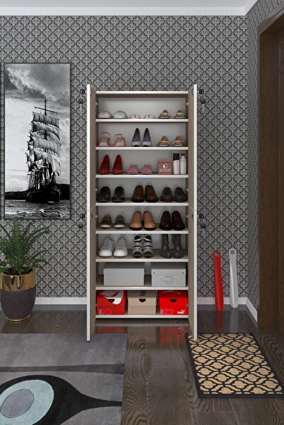 Kenzlife Ayakkabılık Ayakkabı Dolabı Kilitli Be Real Crd 160*70*32 Kapaklı Ar...