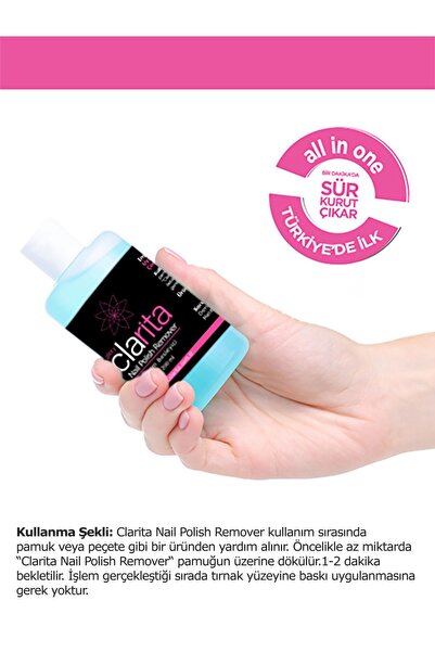 clarita Nail Polish Remover 200 ml (NORMAL KALICI OJEYİ 5 DAKİKADA ÇIKARMAZ!!!)