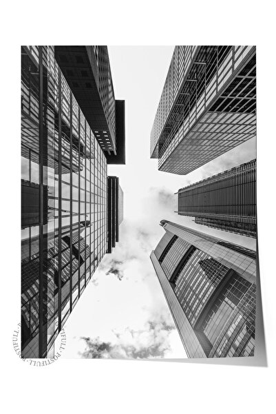 Postifull Mimari Poster, Siyah Beyaz Çerçevesiz Poster, Sanatsal Baskı NO:117...