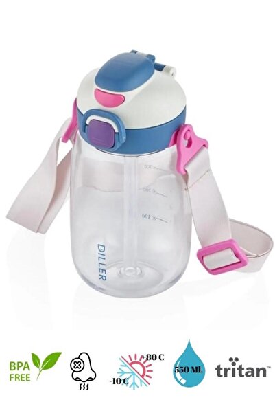 DILLER Tritan Pipetli/pipetsiz Kullanım Matara - 550 ml