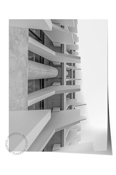 Postifull Ασπρόμαυρη αρχιτεκτονική αφίσα - χωρίς πλαίσιο, καλλιτεχνική εκτύπωση, NO:194 Αισθητική διακόσμηση τοίχου γραφείου, κάθετη