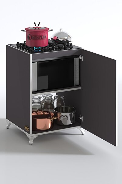 Kenzlife Ocak Dolabı Benek Gri 85*60*56 Hazır Mutfak Ankastre Gömme Ocak İçin Arkalıksız