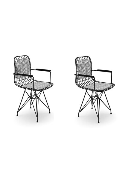 Kenzlife Knsz Kafes Tel Sandalyesi 2 Li Mazlum Syhtalen Kolçaklı Sırt Minderl...