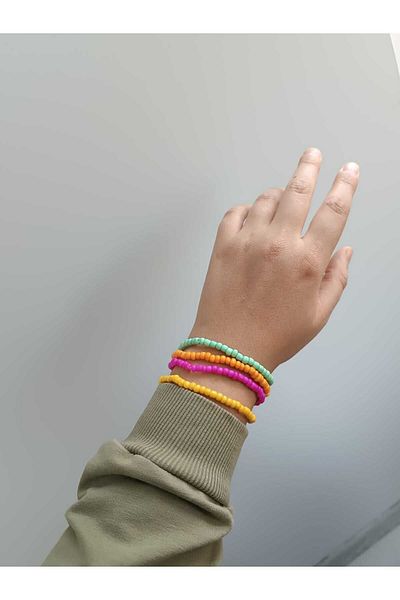 Fad's Store Set of 4 Fruit Figured Sand Bead Bracelets