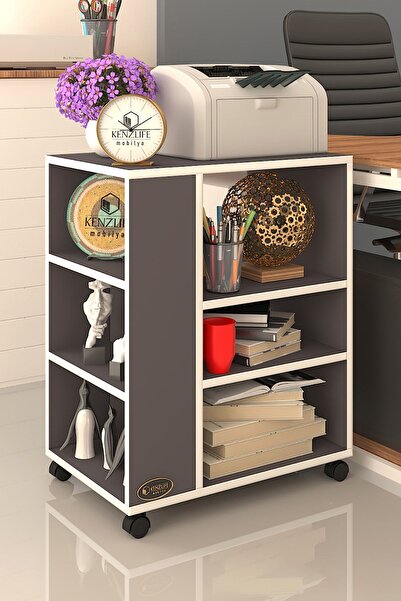 Kenzlife Ofis Yazıcı Masası Berubetto076 Gri 076*060*40 Tekerlekli Sekreter
