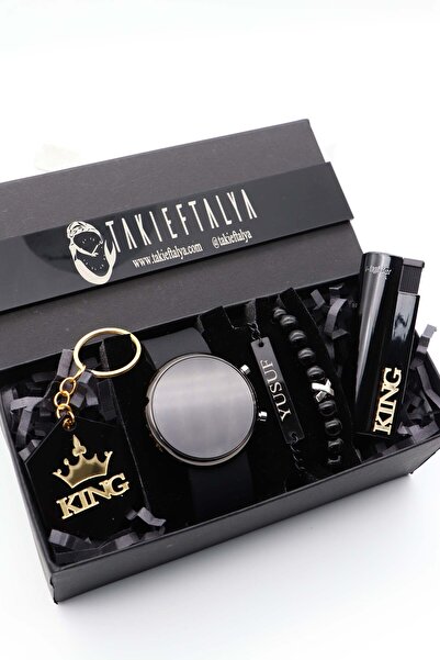 nw northwatch Dijital Erkek Saati, King Çakmak ve Kişiye Özel Aksesuar Seti