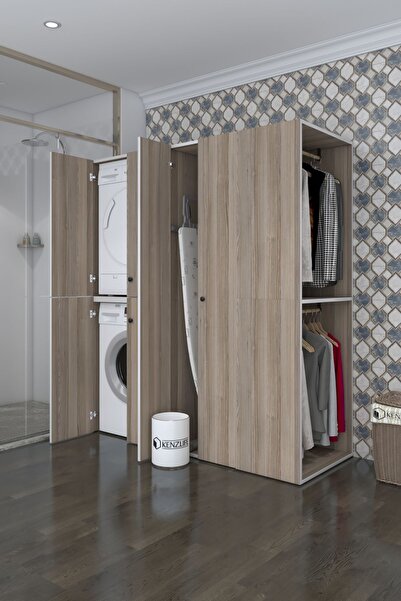 Kenzlife Çamaşır-Kurutma Makinesi Dolabı Ve Giysi Dolabı Bistami Sağ Crd 180*...