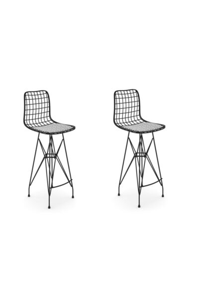 Kenzlife Knsz Kafes Tel Bar Sandalyesi 2 Li Zengin Syhtalen 75 Cm Oturma Yüks...