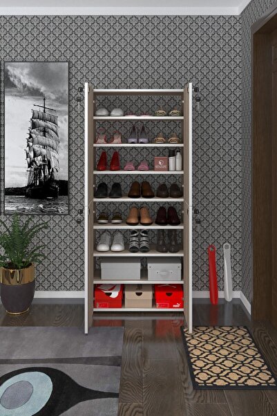 Kenzlife Ayakkabılık Ayakkabı Dolabı Kilitli Gutan Crd 160*70*32 Kapaklı Ofis Dolabı İki Bölme