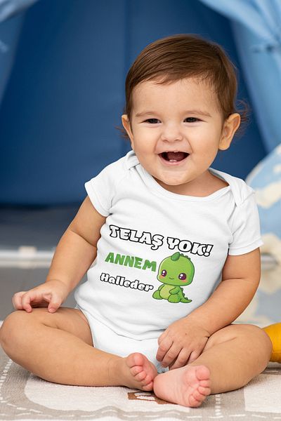 ADABEBEK Snap-On Bodysuit for Baby Boy - Bodysuit Handles, Text Print, 20529