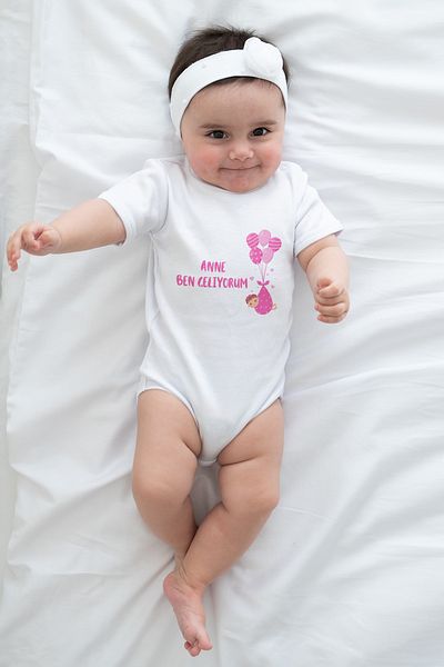 ADABEBEK Mommy I'm Coming Printed Snap Body - Zıbın 10067