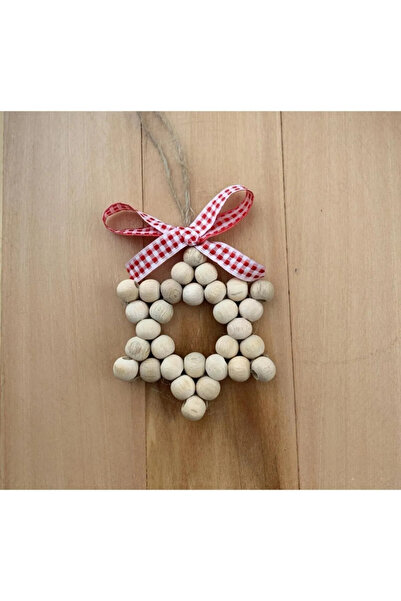 SSCglow Dekoratif 6'Köşeli Ahşap Boncuklu Yıldız, Kapı Duvar Mutfak Bebek Odası Bohem Süs