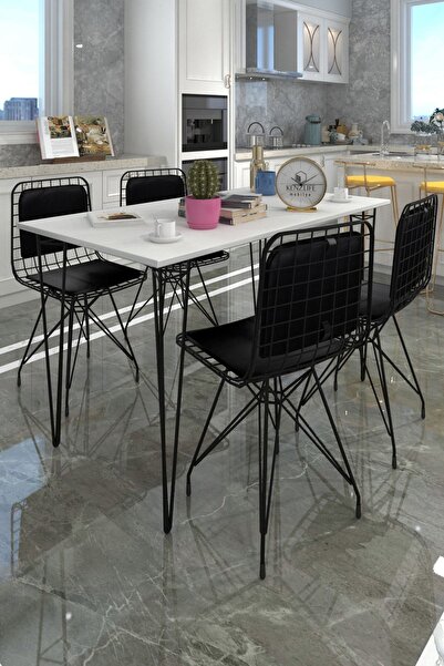 Kenzlife Knsz Masa Sandalye Takımı Hem75Mazlum Byzsyh 100*070 Sm 4 Sandalye S...