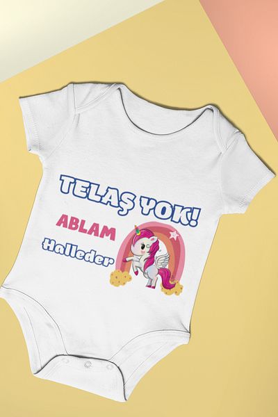 ADABEBEK Printed Baby Bodysuit with Snap Fasteners - Zıbın Halleder 20520