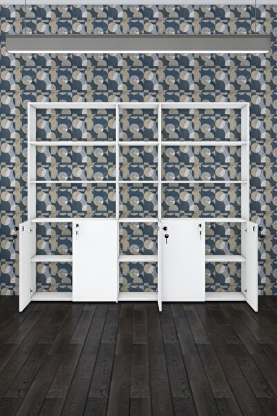 Kenzlife Klasör Dolabı Kilitli Gökbörü Byz 175*200*30 Klasörlük Kitaplık Ofis Arkalıksız