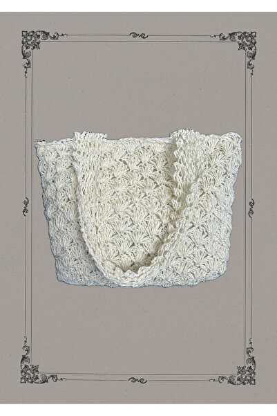 atn store Boby - Askılı Örme Model Beyaz Çanta