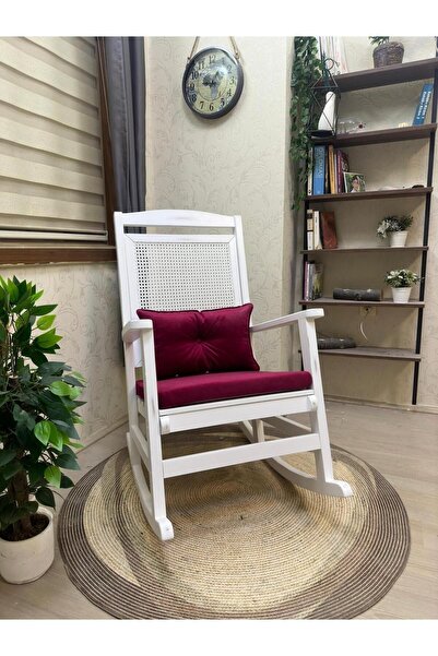 Asedia Veranda Lake Fuşya Minderli Hasırlı Sallanan Sandalye Hazeranlı Dinlen...