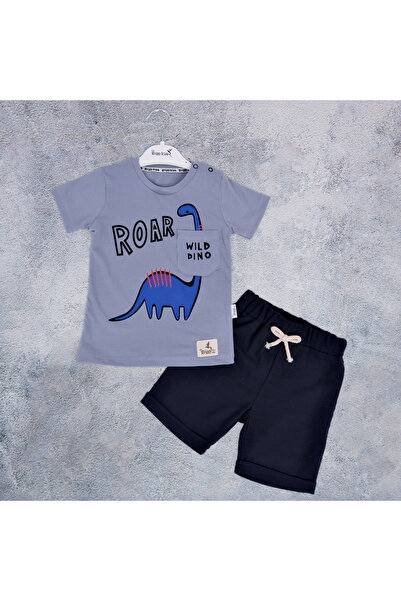 lorio kids Set pantaloni scurți pentru bebeluși - imprimeu Dino, bumbac piept...