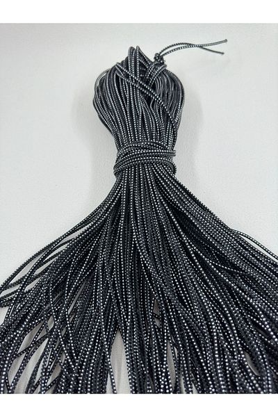 paşateks since 1995 şekil 2 mm Glitter Brit Rubber-Black-5 Meters