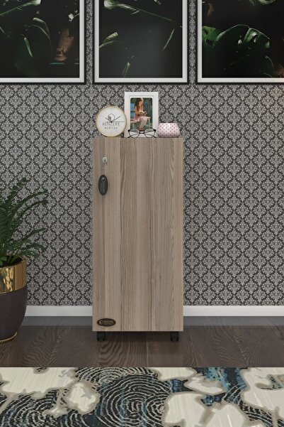 Kenzlife Mutfak Dolabı Zehra 108*030*032 Crd Kilitli Tekerlekli Banyo Evrak Ofis Kitaplık Ayakkabılık Kiler