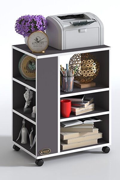 Kenzlife Ofis Yazıcı Masası Berubetto076 Gri 076*060*40 Tekerlekli Sekreter