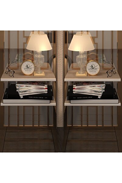 Kenzlife Komodin Guiseppe 2 Li Set Crd Komidin 39*19 2 Parça Duvara Monte Askı Aparatlı (Mng)