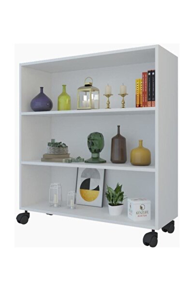 Kenzlife Kitaplık Beril 108*090*020 Byz Tekerlekli Mutfak Dolabı Banyo Ofis A...