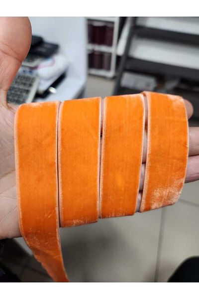 kadifecim 2.5 CM Orange Velvet Ribbon Ribbon
