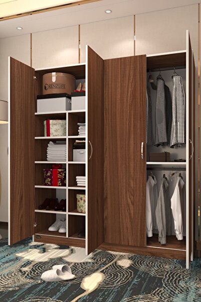 Kenzlife Gardırop 4 Kapılı Kaktüs 180*160*52 Cvz Xlarge Kapaklı Gardolap Dolap