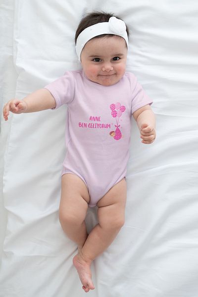 ADABEBEK Mommy I'm Coming Printed Snap Body - Zıbın 10067