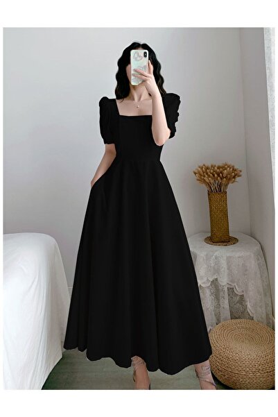 Styling Park Kısa Kol Midi Kloş Elbise