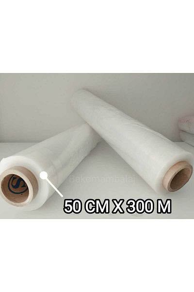 BAKOM AMBALAJ 50 CM STRETCH FILM 17 MICRON 300 METERS (GOODS-SHIPPING-MESSING-PALET STRETCH)