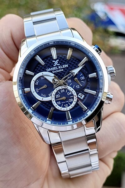 Daniel Klein ساعة يد رجالية بحزام قابل للتعديل باللون الأزرق الداكن - Dkgnct780