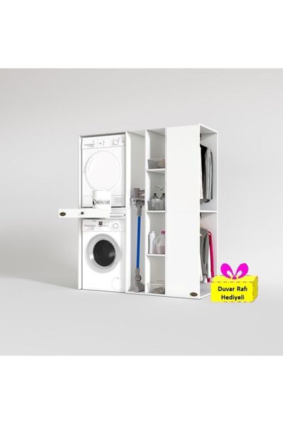 Kenzlife Çamaşır-Kurutma Makinesi Dolabı Ve Giysi Dolabı Attar Sağ Byz 187*16...