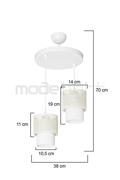 Modelight DALYA 2Lİ AVİZE BEYAZ HASIR - OPAL OPTİK SALON-OTURMA-ÇOCUK-YEMEK-YATAK ODASI--ANTRE-MUTFAK