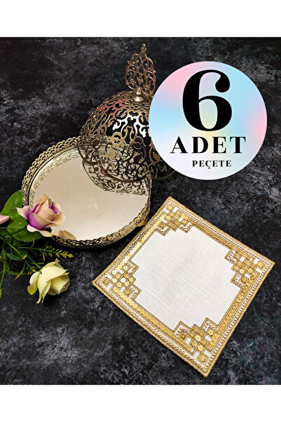 Çt Çeyizci Tekstil 6 prezentacionih salveta u boji kafe - koktel i podlošci