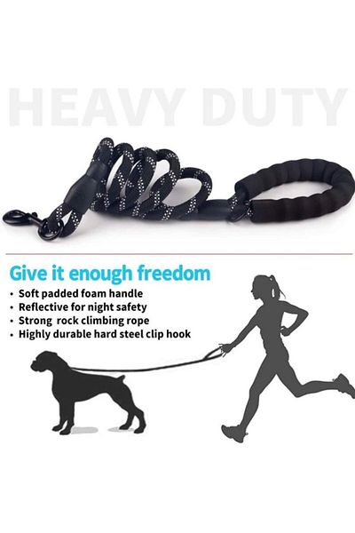CARNIVAL LAND Premium Quality - Black Wick Dog Walker Collar with Small and Large Breed Tie-Up Reflector