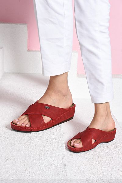 AlbiShoes Papuci confortabili pentru femei - Tocuri ușoare de 4,5 cm, confort anatomic încrucișat zilnic