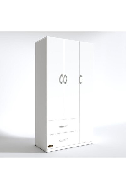 Kenzlife Gardırop 3 Kapılı 2 Çekmeceli Fesleğen 180*120*52 Byz Xlarge Kapaklı Gardolap Dolap Ofis Kapaklı