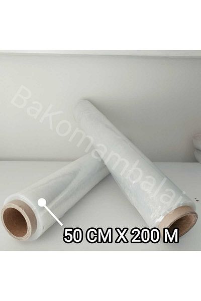 BAKOM AMBALAJ 50 CM STRETCH FILM 17 MICRON 200 METERS (GOODS-SHIPPING-MOVING-PALET STRETCH)