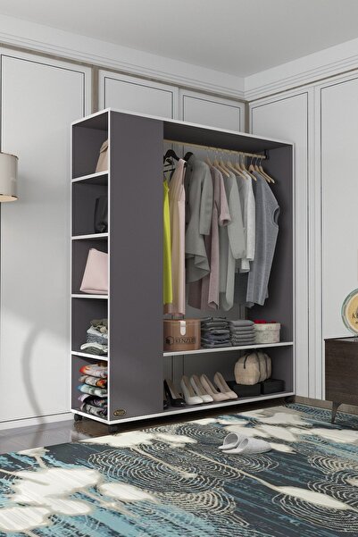 Kenzlife Giysi Dolabı Abdullah 180*150*45 Gri Gardırop