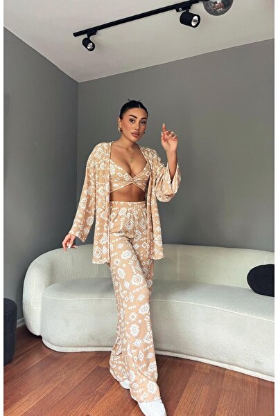 ELBEY Bézs színű hármas kimonó készlet