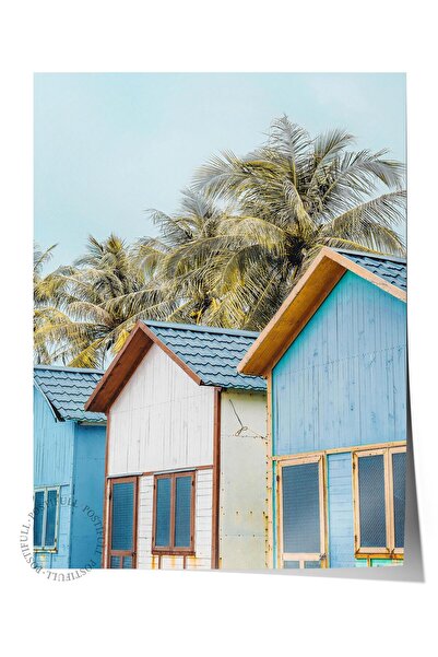 Postifull Poster bez okvira, letnja tematska slika BR:139, fotografija kuća n...